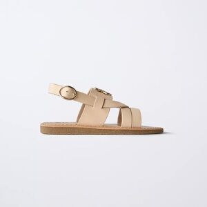 NWOT Zara Leather Upper Starfish Sandals